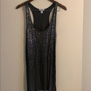 Grey sequin tank top